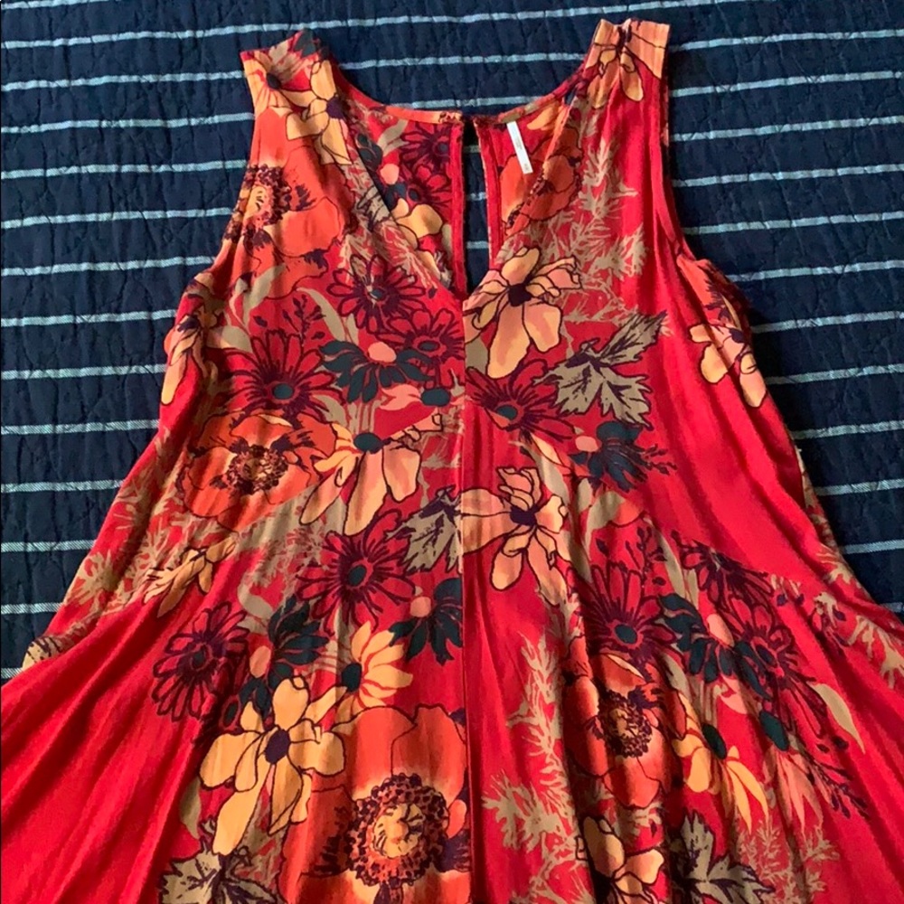 Red floral free people top